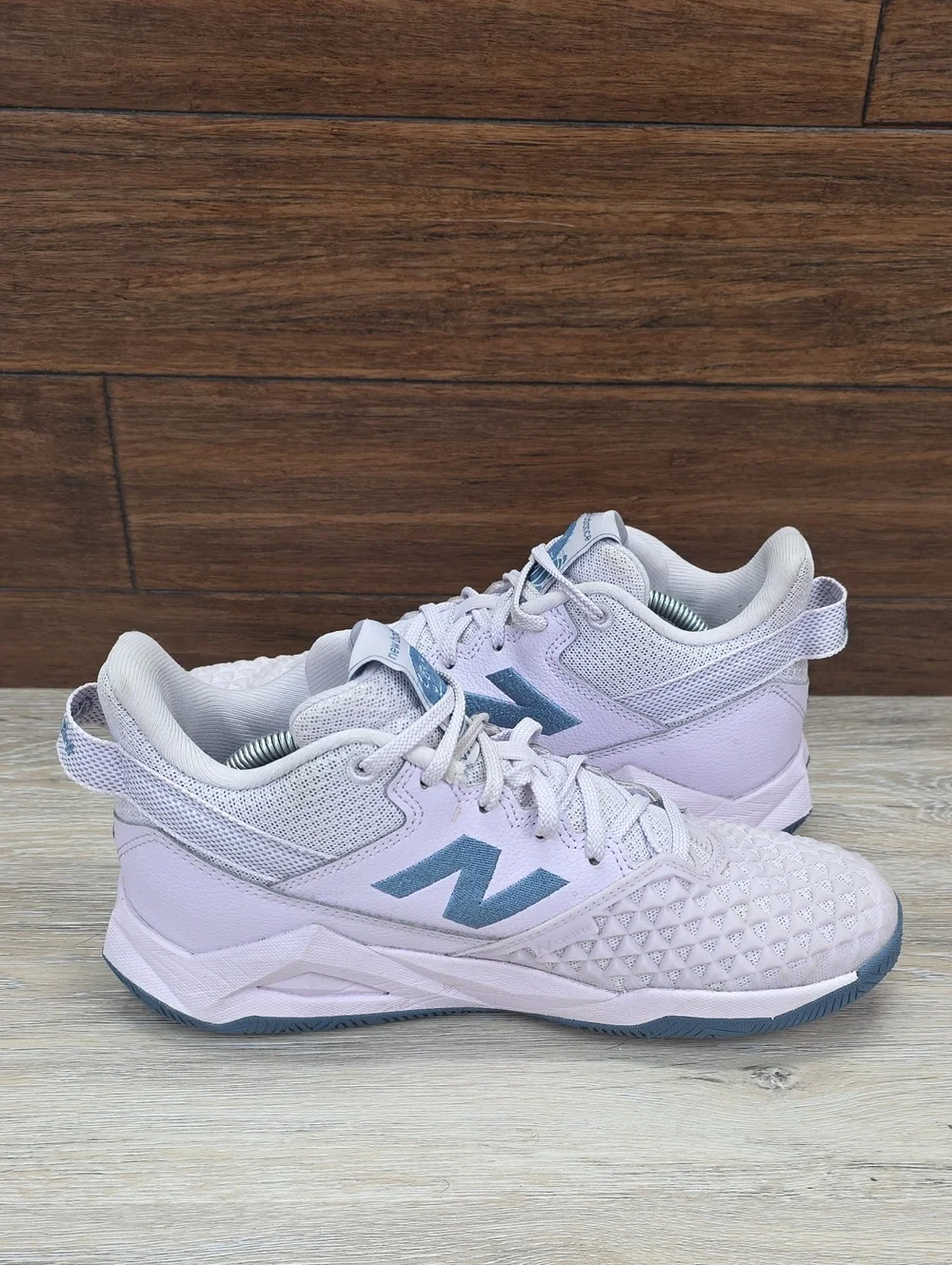 New Balance Coco Gauff CG2 Tennis Court Shoe White Iridescent Blue Womens SZ 8.5